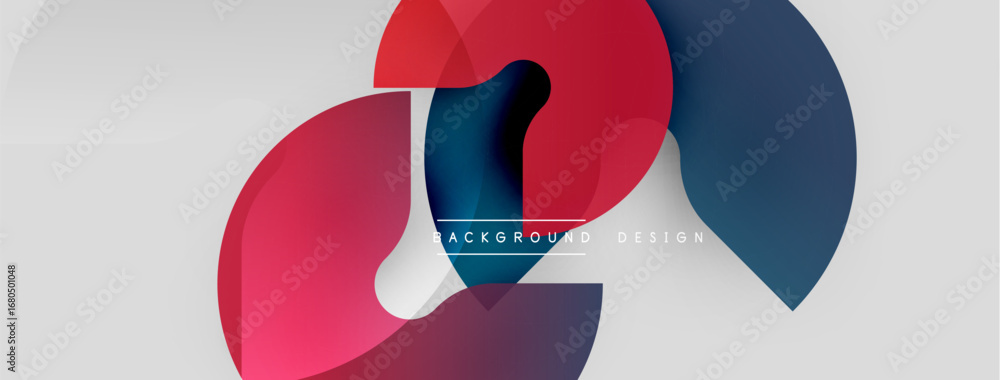 Poster abstract shapes overlap, creating vibrant color gradients. modern design elements suggest dynamic mo