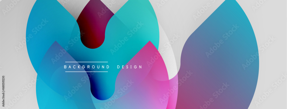 Poster abstract fluid shapes overlap, creating vibrant color gradients. modern design elements suggest dyna