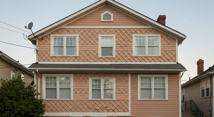 A house with windows that create a pattern on the exterior