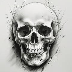 Artistic Human Skull Illustration