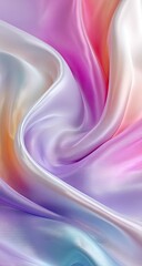 Obraz premium Close-up of vibrant, flowing silk fabric. Soft, pastel colors blend seamlessly in swirling folds