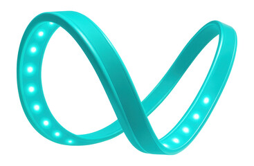 Neon cyan flexible strip light
