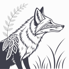 fox in a white background
