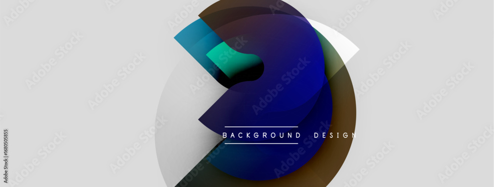 Aufkleber abstract design features overlapping circles, gradients. text reads background design below central 