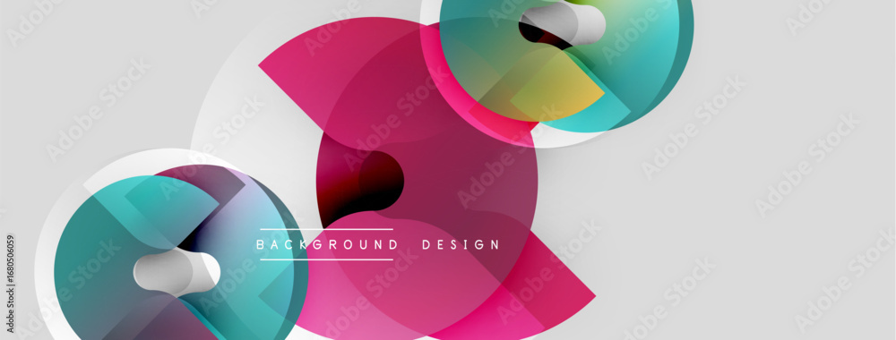Poster abstract colorful shapes overlap, creating dynamic visual effect. modern design elements suggest inn