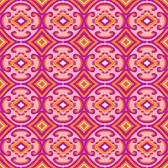 Lively Ikat Ogee and Diamond Seamless Pattern
