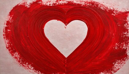 red heart on the white 