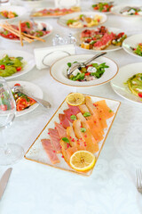 Elegant seafood platter at a festive gathering
