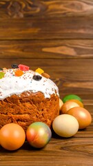 Easter treat on wooden background