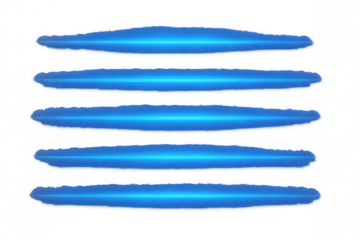 Five horizontal glowing blue lines are featured on a transparent background, ideal for digital art and graphic design projects