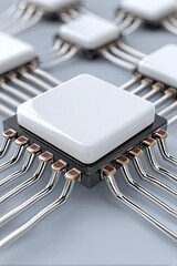 Close-up of interconnected computer chips