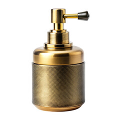 Obraz premium Elegant vintage brass perfume atomizer with classic black accent detailed close-up transparent background
