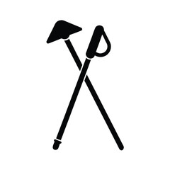 Hiking Stick Icon Vector Illustration