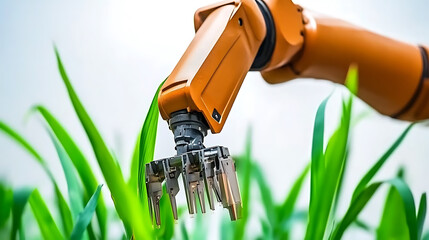 Robotic Arm Interacting with Green Plants in a Controlled Environment