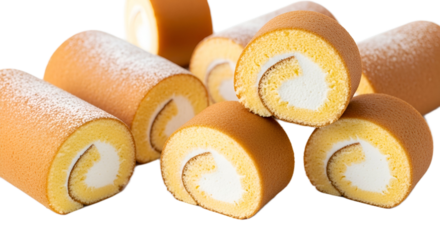 Swiss Roll Isolated on Transparent Background. European food