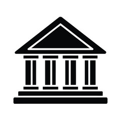 Obraz premium Bank Building Icon Vector Illustration