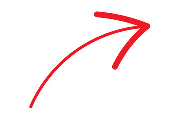 Hand drawn arrow pointing directional arrow isolated, hand drawn arrow upward arrow for highlight and emphasize isolated on transparent png