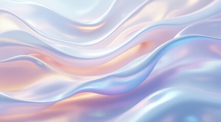 Abstract iridescent waves of pastel colors and light reflections