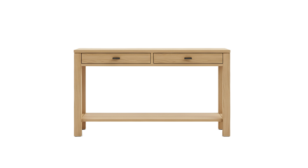 Wooden Console Table Isolated on Transparent Background