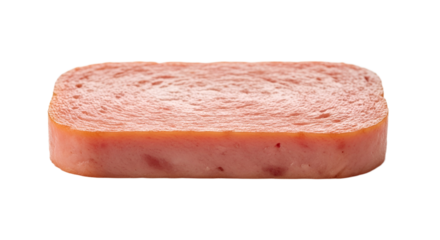 Slice of Spam Isolated on Transparent Background. American food
