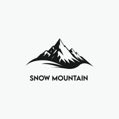 Mountain icon Logo Template Vector illustration design. snow mountain.
