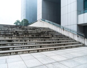 Exterior stone stairs leading to modern building