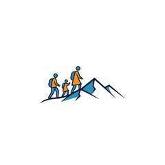 Family Mountain Hike Adventure Icon