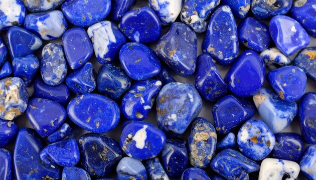 Vibrant Blue Lapis Lazuli Gemstones Close-Up