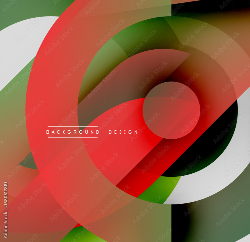 Poster abstract circles overlap, creating vibrant color gradients. modern design elements suggest dynamic v