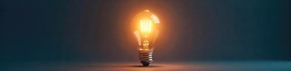 A bright lightbulb shines, symbolizing inspiration and a brilliant new idea Perfect for concepts of innovation, creativity, and problem-solving Clean, minimalist background , design, light, simple