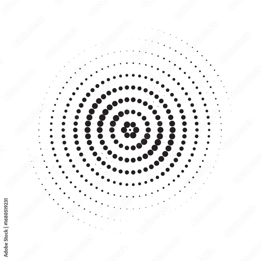 Poster halftone circle frame dotted background set. round border icon using halftone random circle dots ras