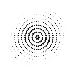 Halftone circle frame dotted background set. Round border Icon using halftone random circle dots raster texture. Grunge circular stain. Vector illustration.