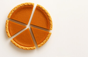 Creative Pumpkin Pie Chart on White Background