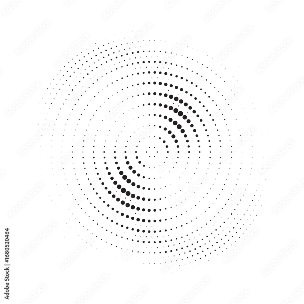 Poster halftone circle frame dotted background set. round border icon using halftone random circle dots ras