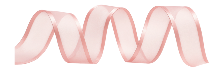 Pink organza ribbon with satin edges