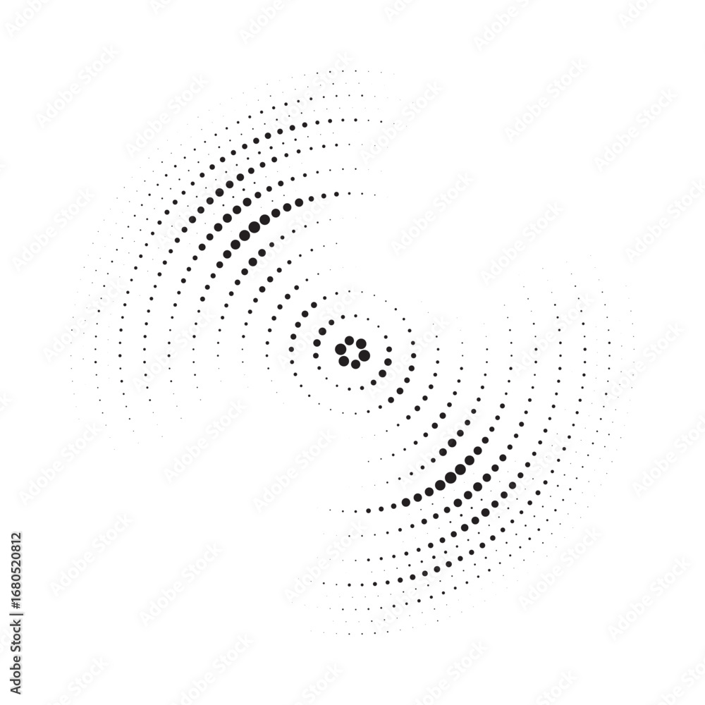 Poster halftone circle frame dotted background set. round border icon using halftone random circle dots ras