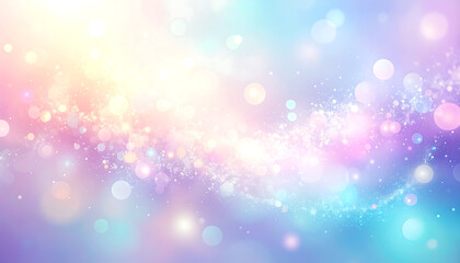 Elegant abstract background with soft, flowing pastel colors and bokeh lights
