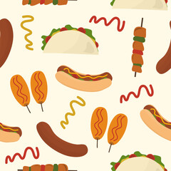 Fast Food Seamless Pattern