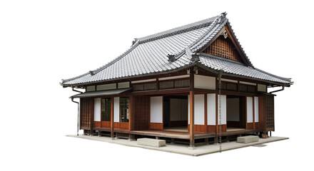 Fototapeta premium Traditional Japanese House Isolated on Transparent Background