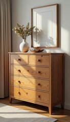 Classic Wooden Dresser with Six Drawers Ample Storage for Bedrooms, Stylish & Timeless Design, Perfect for Organization and a Variety of Interior Styles