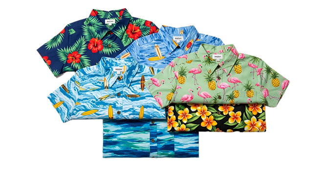 Collection of Hawaiian Shirts Isolated on Transparent Background