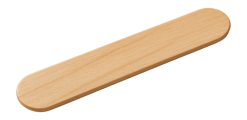 Wooden tongue depressor with flat shape and smooth edges