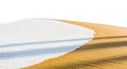 Snow covered sand dune isolated on transparent background