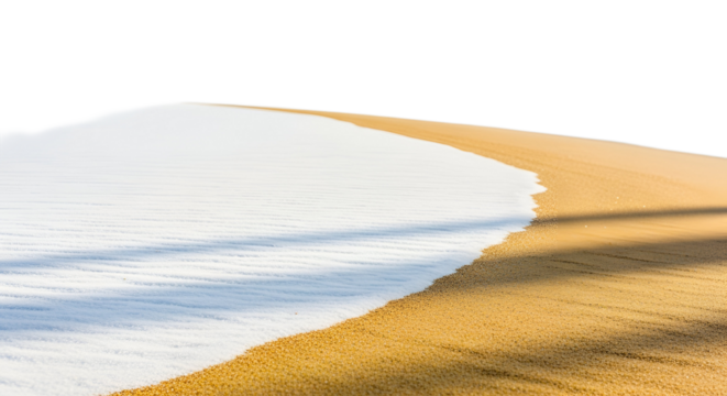 Snow covered sand dune isolated on transparent background