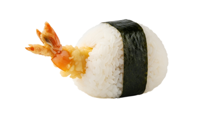 Tempura Sushi isolated on Transparent Background. Japanese food