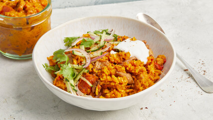 Seitan rice curry