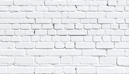 Obraz premium A close-up view of a white brick wall. Rows of uniform bricks, creating a seamless texture