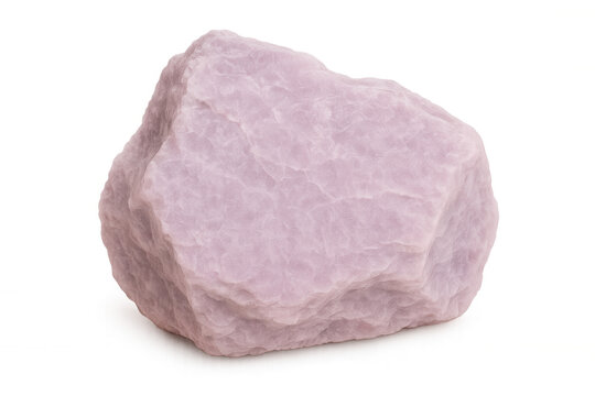 Pink kunzite mineral rock specimen isolated on transparent background, perfect for geology and mineral collectors