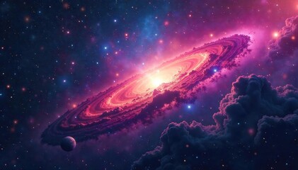 A breathtaking vista of a vibrant nebula, swirling gases and cosmic dust illuminate the vast expanse of space Perfect for astronomy, science fiction, and fantasy projects , cosmos, beautiful