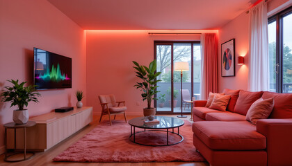 Fototapeta premium Vivid Coral Smart Home Automation